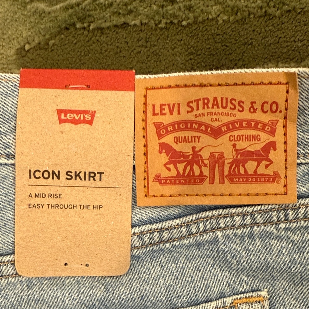 Light Blue Denim Mini Skirt with Raw Hem - Picture 5 of 5